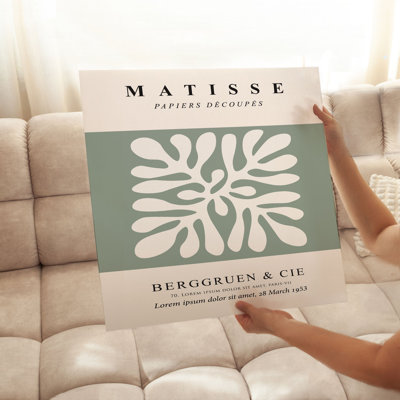 «Abstract Matisse», reproduction d'art moderne sans cadre, vert sauge