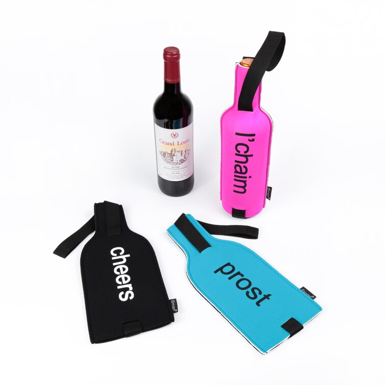 Three Star Neoprene Insulated Wine Bottle Holder Carrier