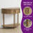 Half-Moon Console Table with Storage Shelf & Solid Wood Legs, Modern Entryway Sofa Table for Living Room Hallway