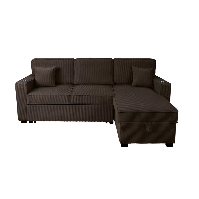 Palomino Convertible Sectional, Chocolate Corduroy