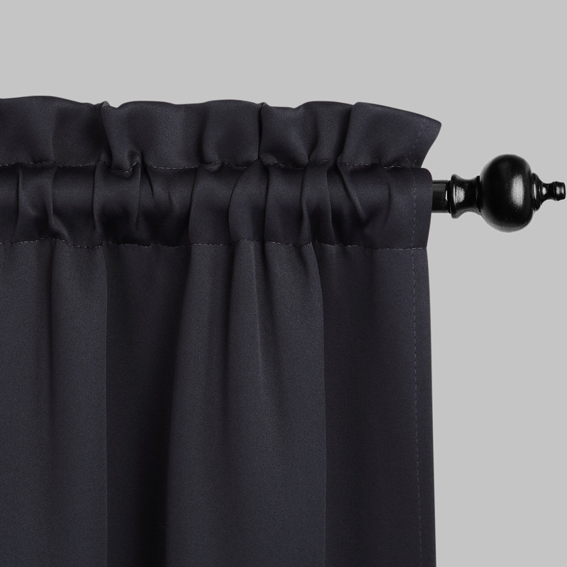 Blackout Curtain Panel Pair, Black, 26"*24"