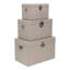 Ensemble de boîtes en bois/tissu 3 pièces