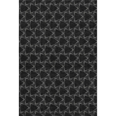 Premium Machine Washable Prisco Black Rug