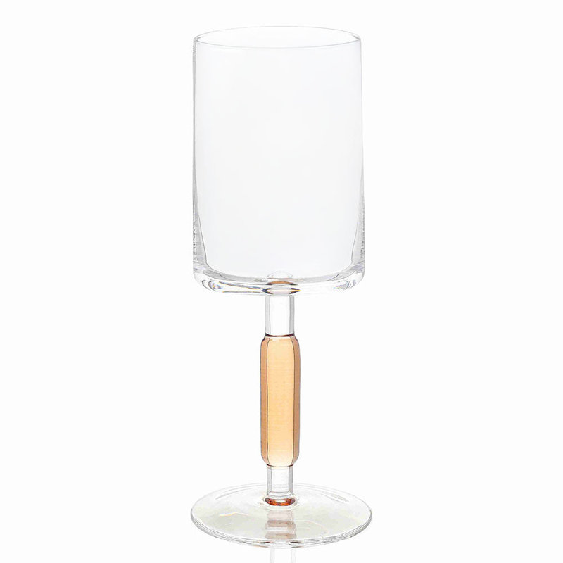 Verres à vin colorés à pied, ensemble de 6 - Transparent et Ambré