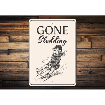 Sledding Aluminum Sign