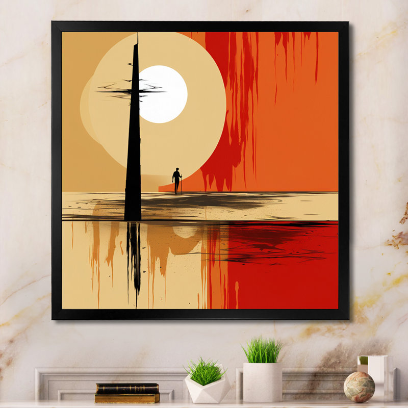 Célébration de la pleine lune du paysage de la solitude, H 16 po x l 16 po x P 1 po, Toile tendue