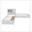 Structure de lit simple en forme de L avec lit gigogne et tiroir, lit plateforme en coin bas 3-en-1 avec bureau intégré et éclairage vers le bas à DEL-455602537