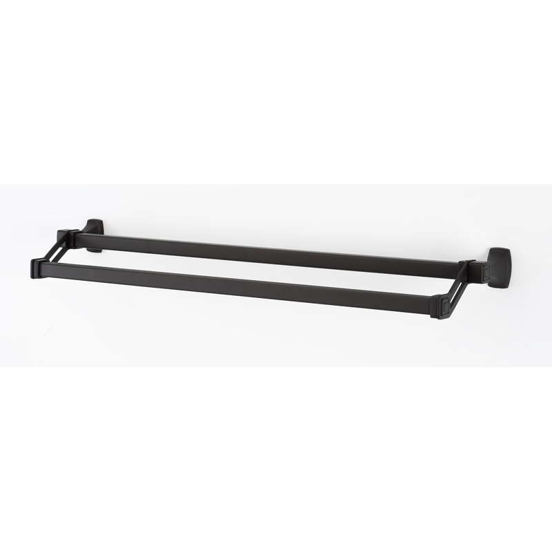Cube Double Towel Bar, Chocolate Bronze