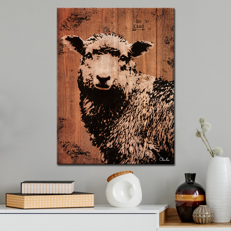 " Sheep " by Olivia Rose, 16" H x 12" W x 1.5" D