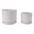 Set Of 2 Ceramic Planters With Textured Bubble Surface And Saucers - Modern Decorative Container Pots For Stylish Indoor Display And Versatile Plant Arrangements-878722646