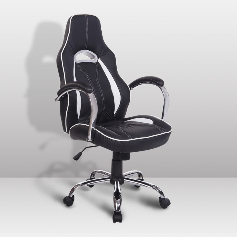 Fauteuil de jeu Charlotta, Noir / blanc