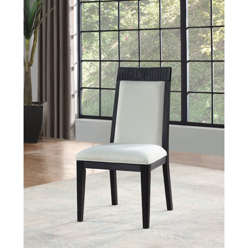 20.9" W Transitional Dining Side Chair, Black