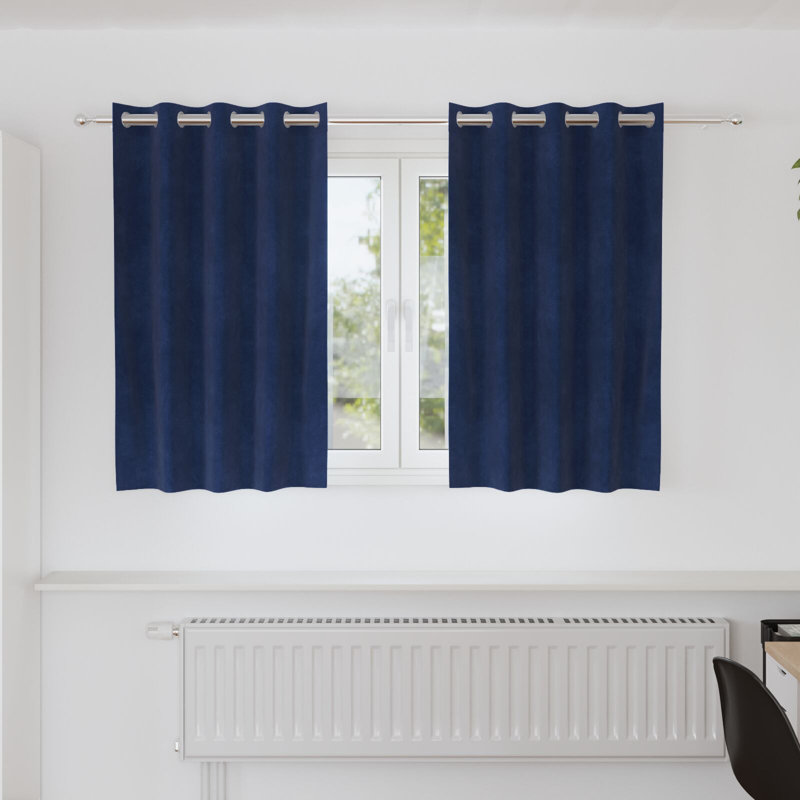 Curtains Polyester Medium Decorative Inlays, Navy, 140cm Width x 140cm Drop