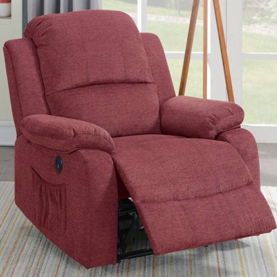 Fauteuil inclinable électrique en rouge paprika