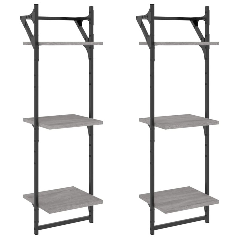 2 Piece Tiered Shelf, Grey Sonoma