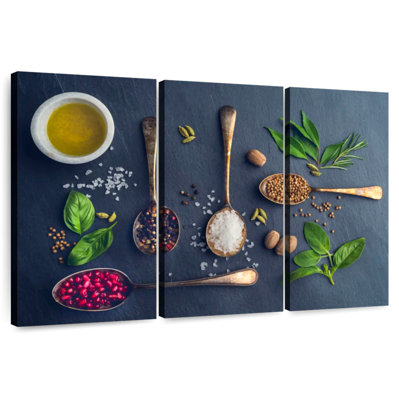 Yarlin herbes et épices sur ardoise, H 20 po x l 33 po