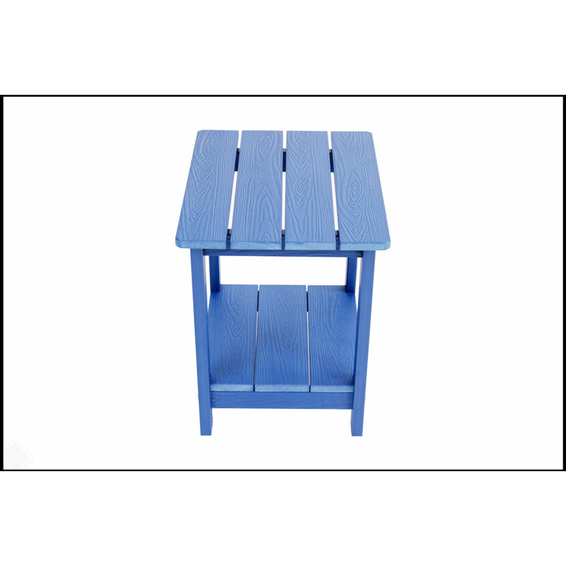 Table d'appoint en bois imitation bois avec petit plateau et rangement double couche pour les pique-niques et les patios extérieurs