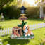 Statue Jack Jack assis avec lanterne solaire