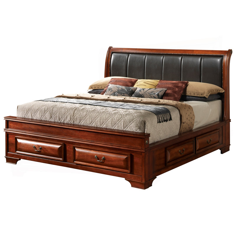 King Storage Bed , Oak