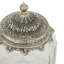 3 Pieces Clear Glass Decorative Jars with Engraved Silver Lids 6", 7", 9" H