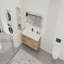 Meuble-lavabo autoportant 48 po avec lavabo en résine blanche et porte d'armoire à fermeture douce et 4 tiroirs ((Kd-Packing)