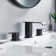 Square Widespread 2-handle Bathroom Faucet with Drain Assembly