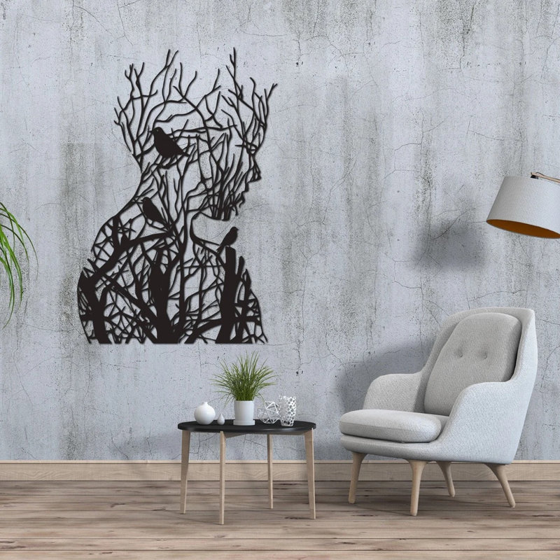 Handmade Wall Decor on Metal, 62cm H x 95cm W x 2cm D