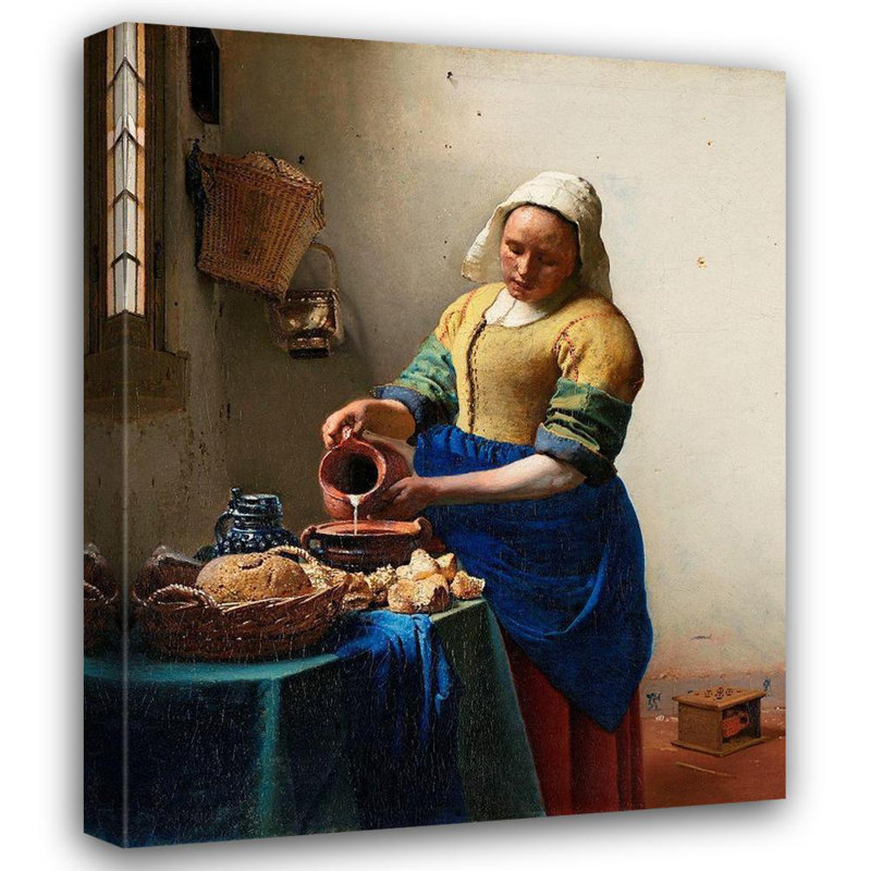 «Lark Manor ™ Vermeer, galerie d'art sur toile tendue,« The Milkmaid », H 34 po x l 28 po