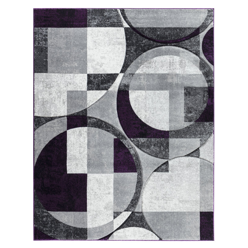 Tapis argenté mauve Saranda, Rectangle 8 pi x 10 pi