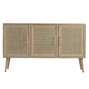 Wooden Accent TV Cabinet With Three Doors