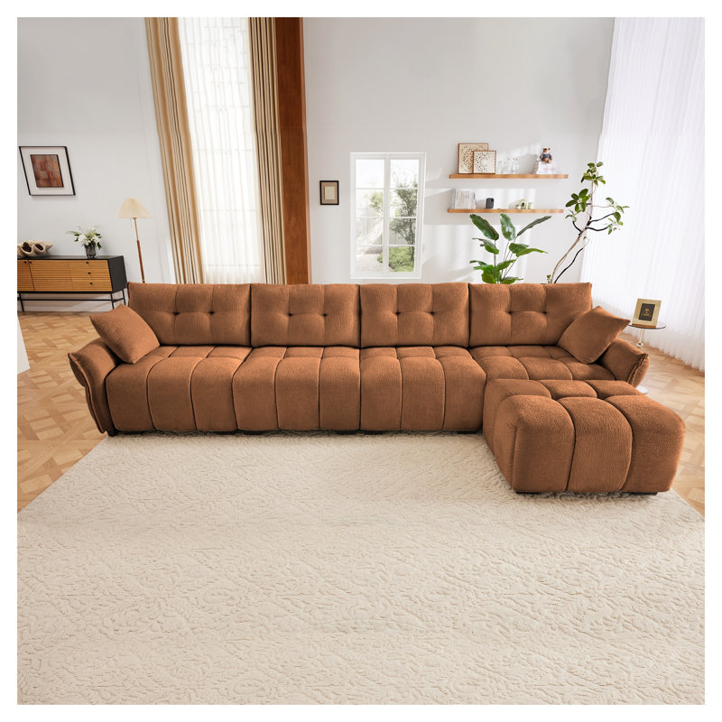 Canapé modulaire Burnt Orange, Chenille orange