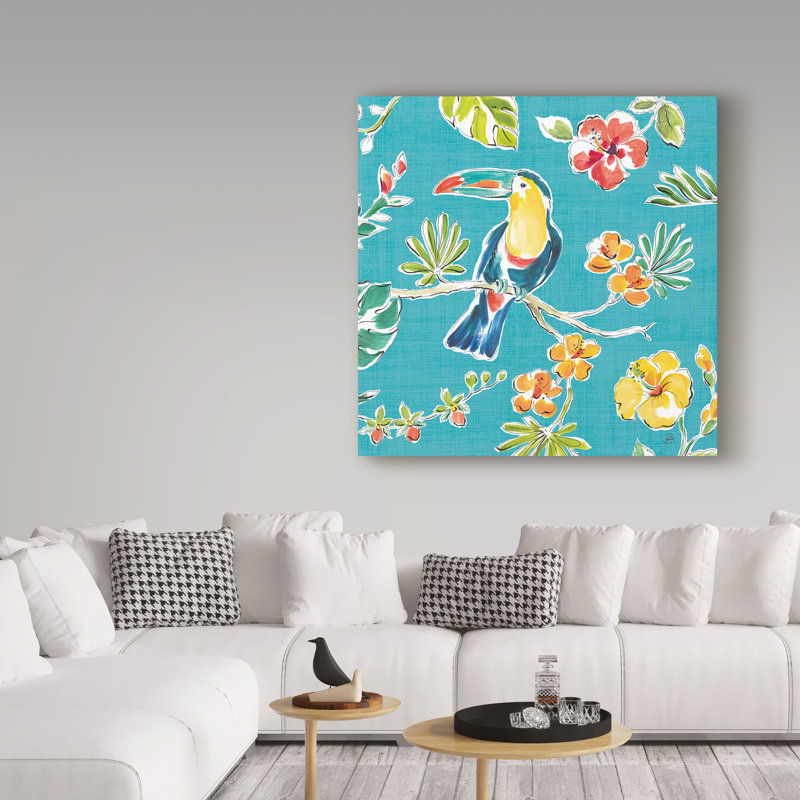 Reproduction d’art graphique sur toile tendue « tropical oasis v », H 24 po x l 24 po