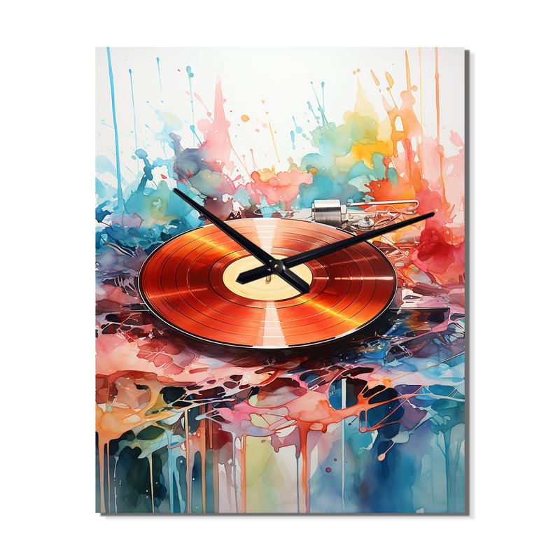 Colorful vinyl rainures I - Horloges murales musicales, Médium