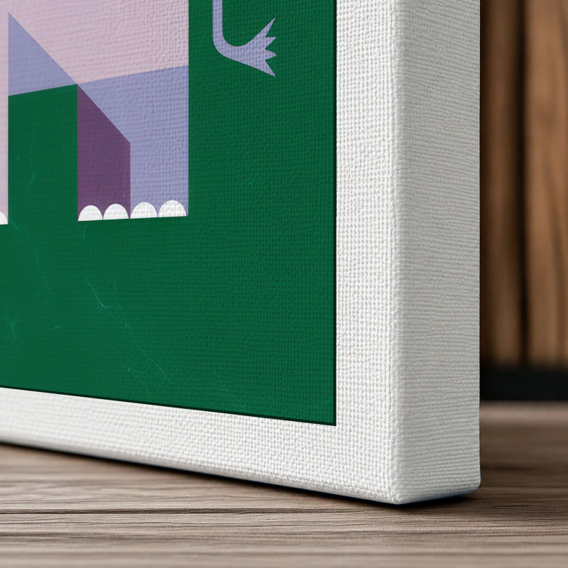 Elephant's Trumpet Geometric - Wrapped Canvas, 30x20 - 76.2 x 50.8 cm, White Border