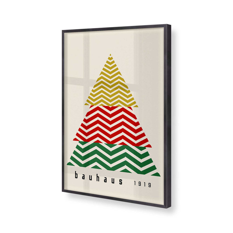Arbre de Noël Bauhaus, Cadre simple en zinc patiné, H 15,25 po x l 12,25 po