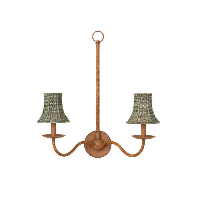 Bell Whitewashed Chandelier Shade, Teal