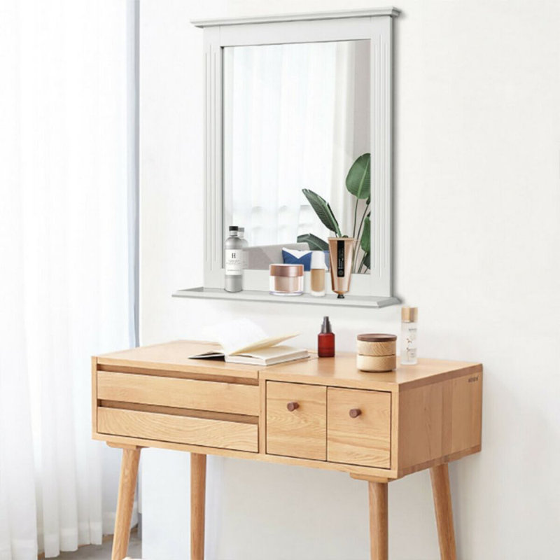 Miroir de maquillage pour salle de bain Winston Porter, Blanc