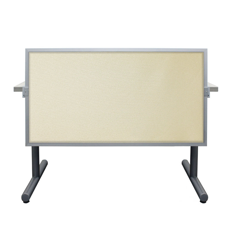 Panneau d'intimité à écran divisé acoustique, Naturel / naturel, Aluminium, 18" H x 24" lx 0.63" d