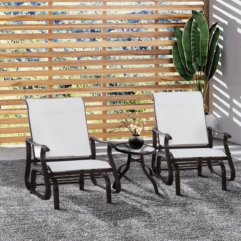 Fauteuil de jardin - cadre en acier blanc et surface en filet pour chaise de détente extérieure Avec siège de patio de construction. Capacité de 330 lb