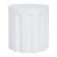 Table d'appoint blanche en béton cylindrique