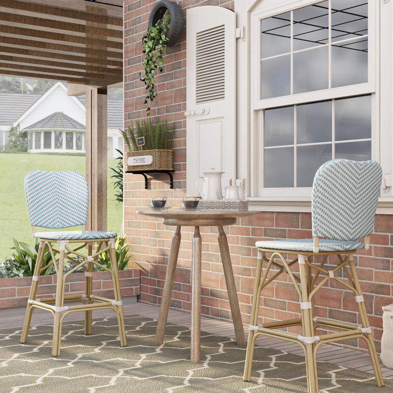 Fetzer 29.75" Patio Bar Stool, Blue