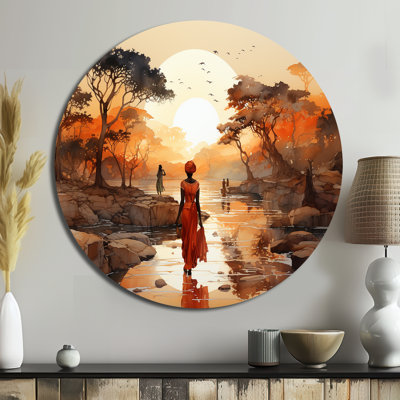Voyage africain - Art rond en métal