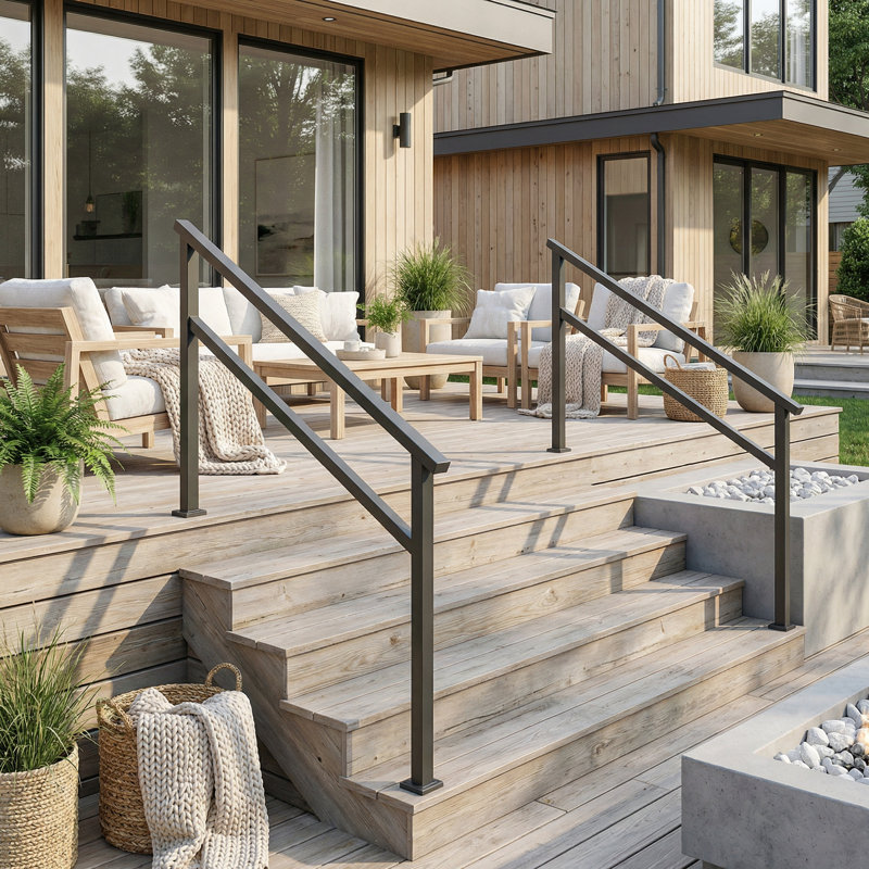 68.5" Outdoor Steel Handrail