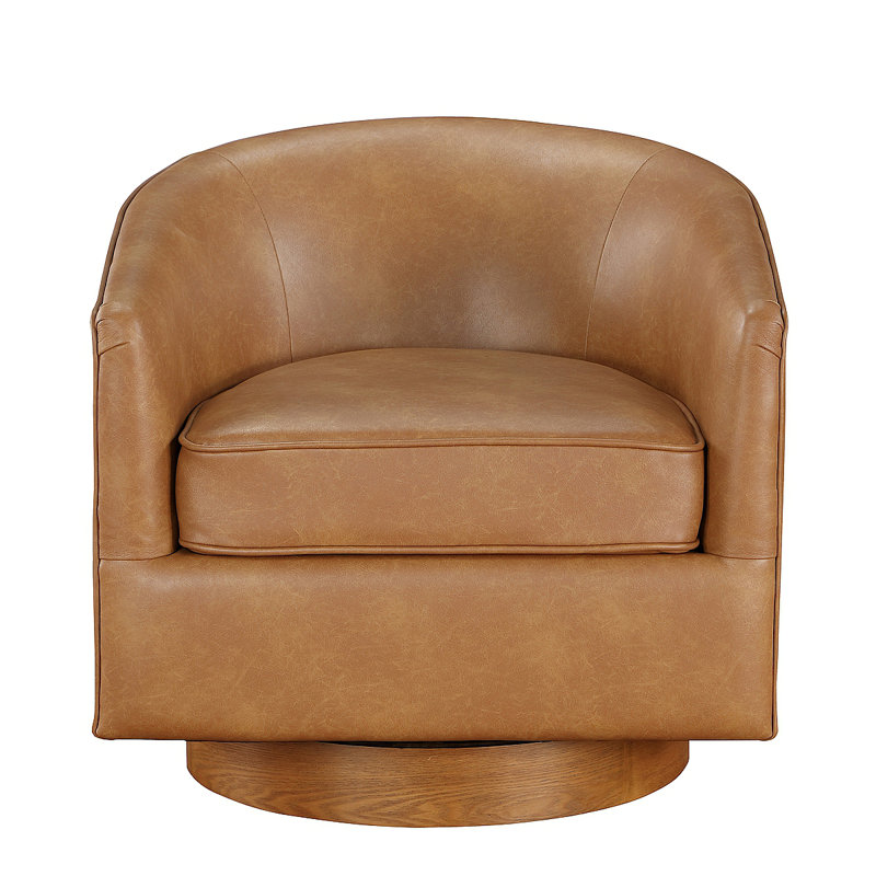 Fauteuil demi-tonneau Maisy, Brun