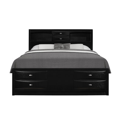 Solid Wood Queen White Eight Drawers Bed