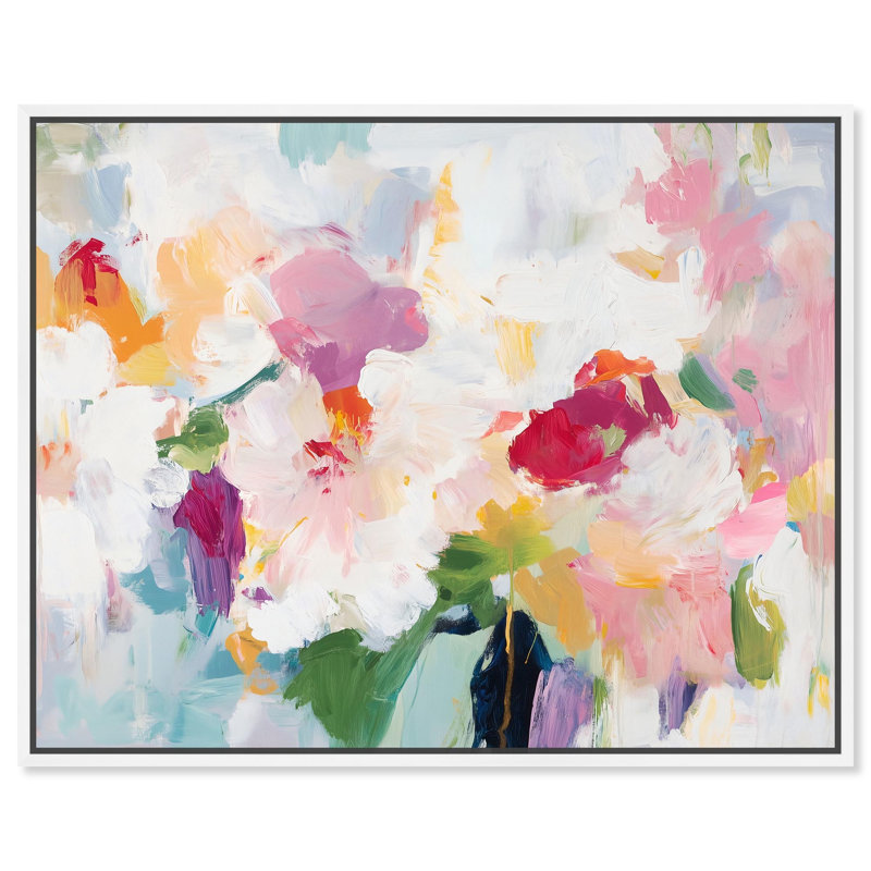 «Bold Brushstroke I Canvas Abstracts» par, Cadre blanc, H 21 po x l 25 po