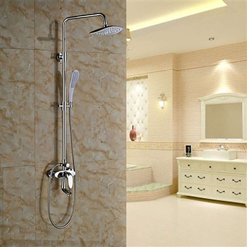 Tête de douche à pluie et douchette à main murale 8 po avec robinet Khloe