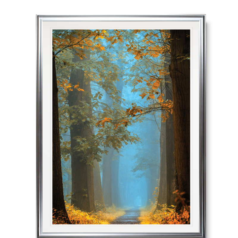 «Orange Blue Avenue», reproduction, H 24 po x l 20 po x 1,5 po, Cadre argenté