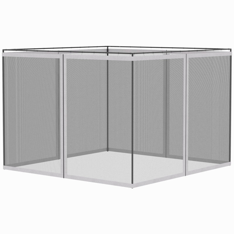 Replacement Mesh Sidewall Netting For Patio Gazebos And Canopy Tents With Zippers (Sidewall Only)