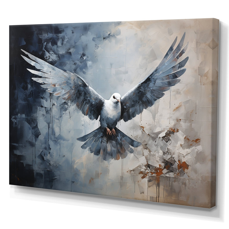 Minimalisme bleu colombe I sur toile, H 24 po x l 32 po x P 1 po, Toile tendue